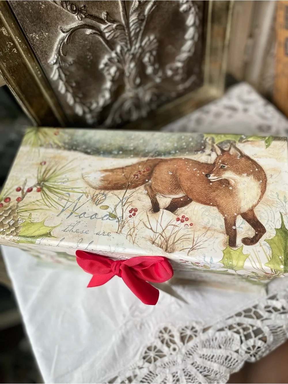 Susan Winget Fox woodland storage box